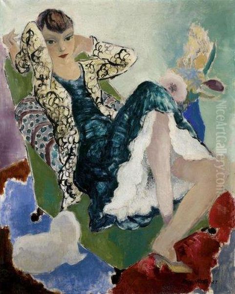 Kiki De Montparnasse Oil Painting by Micao Kono