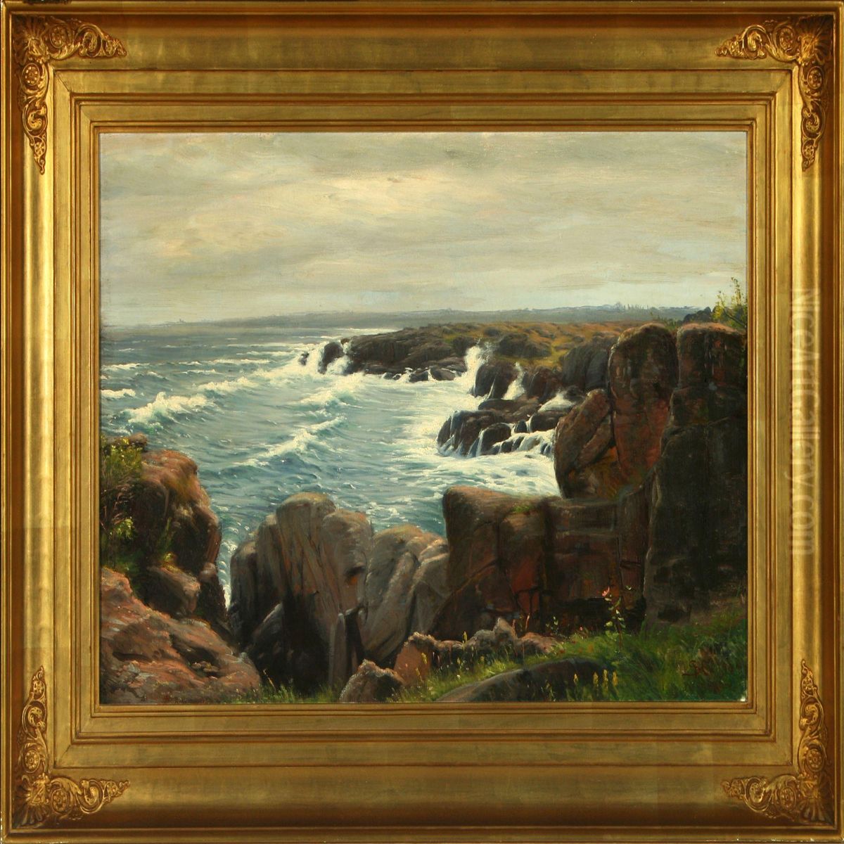 Costal Scenery From Bornholm Oil Painting by Elise Konstantin-Hansen