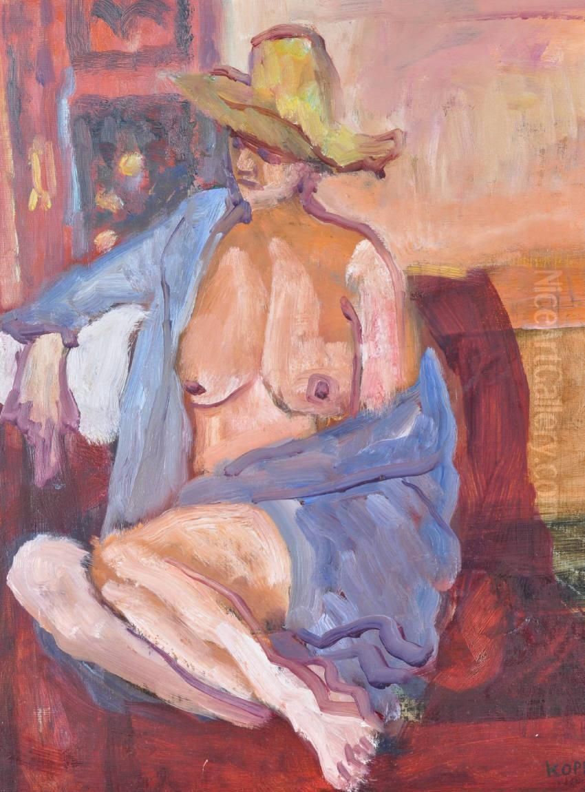 Female Nude Study Oil Painting by Harold Kopel