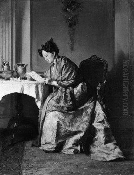 The Letter Oil Painting by Alexander Hugo Bakker Korff