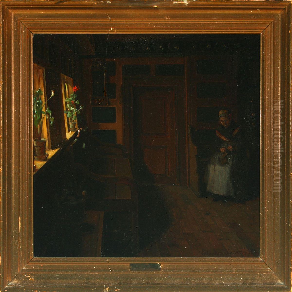 Interior With Woman, Skagen Oil Painting by Valdemar Kornerup
