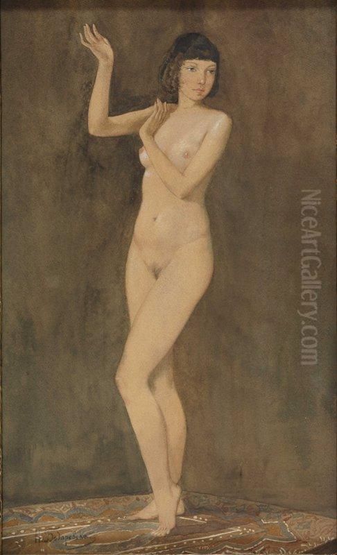 Poseeriv Akt Oil Painting by Nikolai Kornilovich Bodarevsky