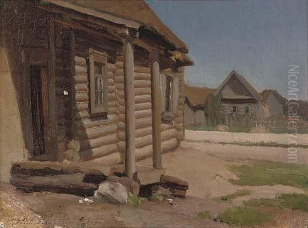 Izba Oil Painting by Sergei Alexeivich Korovin