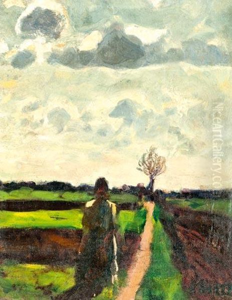 Hazafele A Mezon Oil Painting by Jozsef Koszta