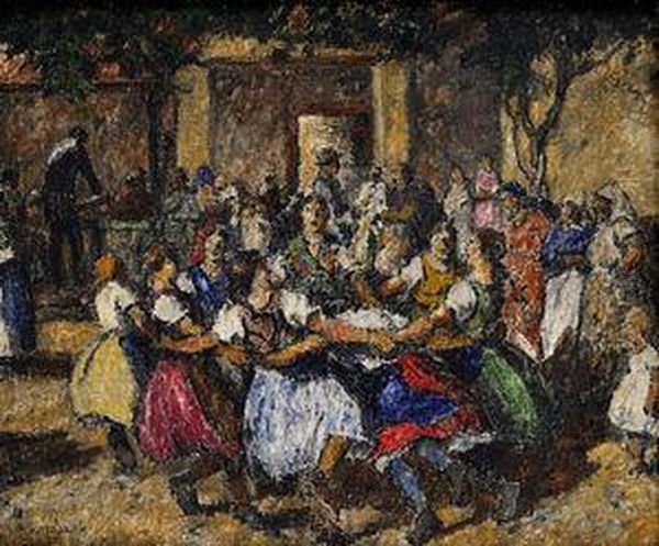 Tanec Oil Painting by Karoly Kotasz