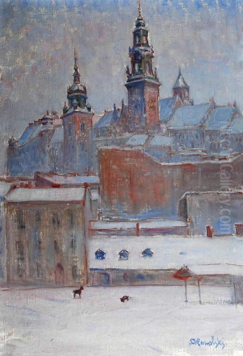 Mroz. Widok Na Wawel Oil Painting by Leon Kowalski