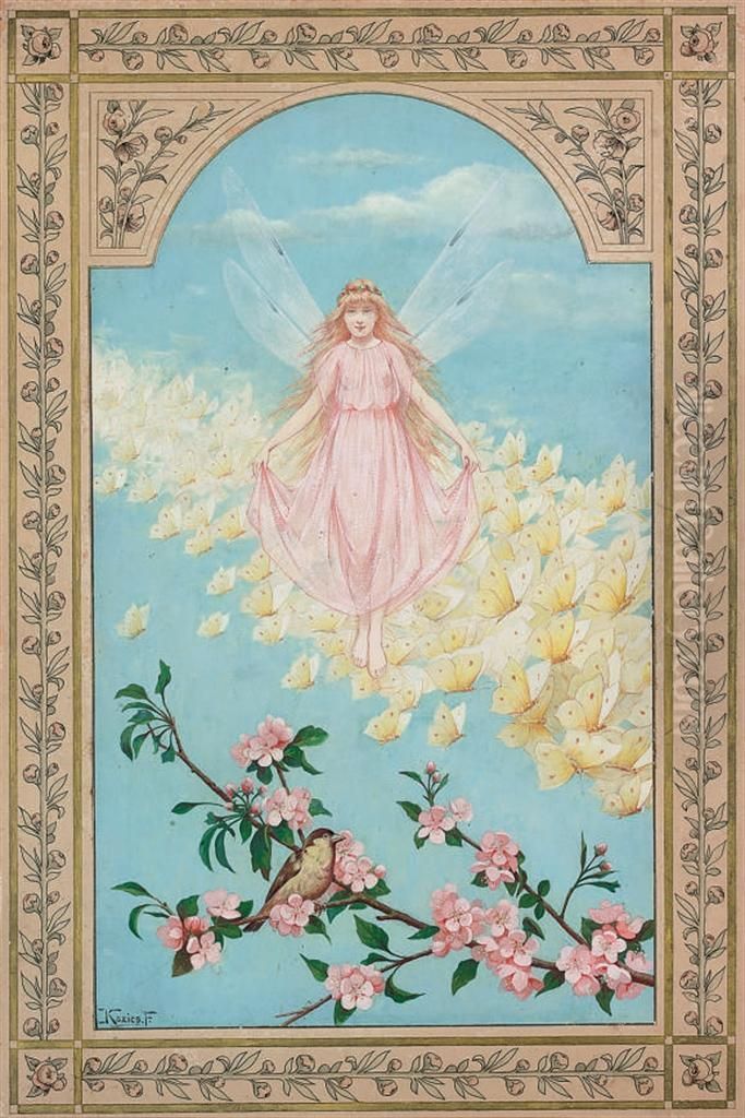 An Allegory Of Spring Oil Painting by Ferenc Kozics