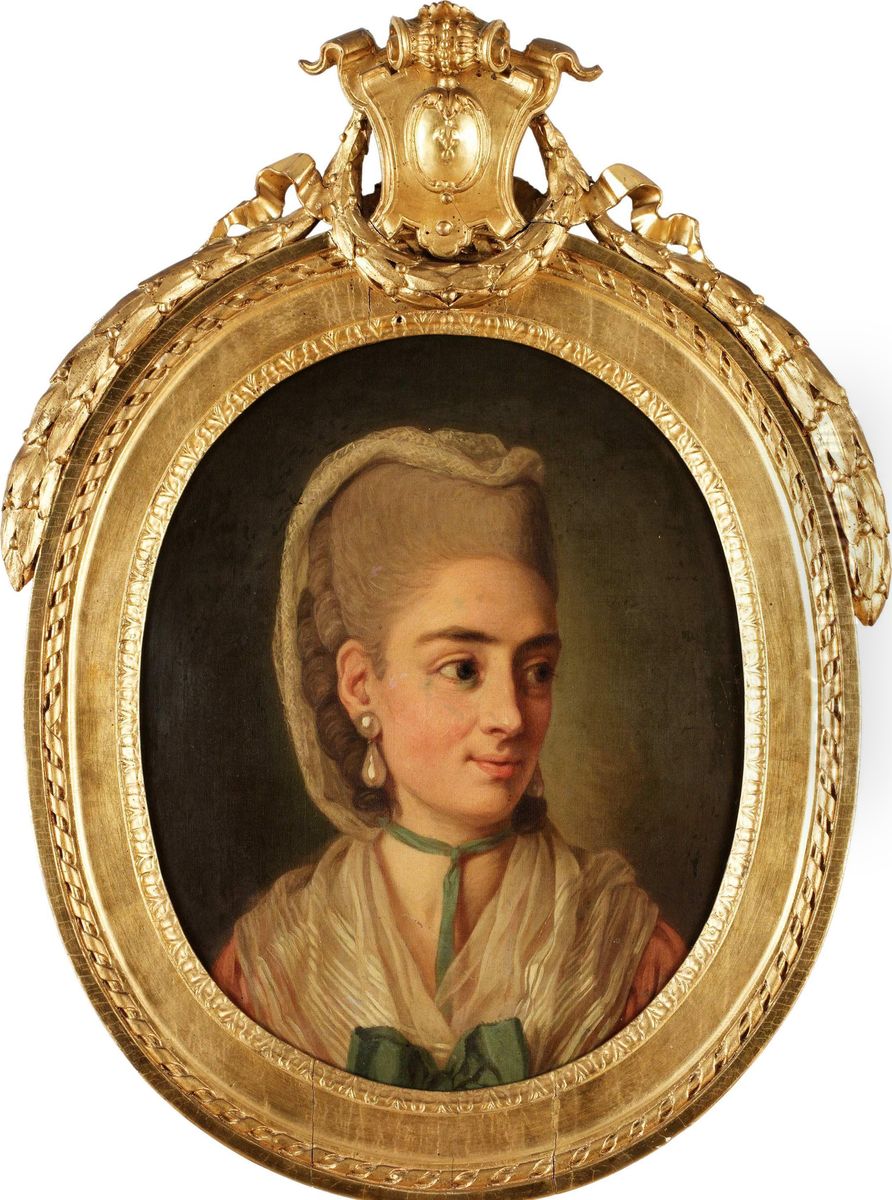 Portratt Av Okand Dam Oil Painting by Per I Krafft