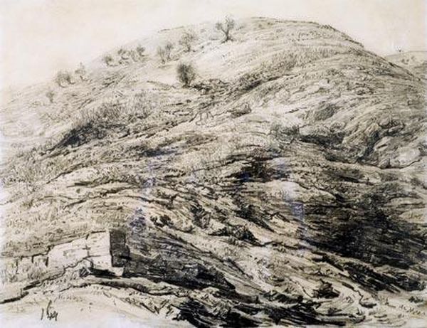 Judean Mountains Oil Painting by Leopold Krakauer