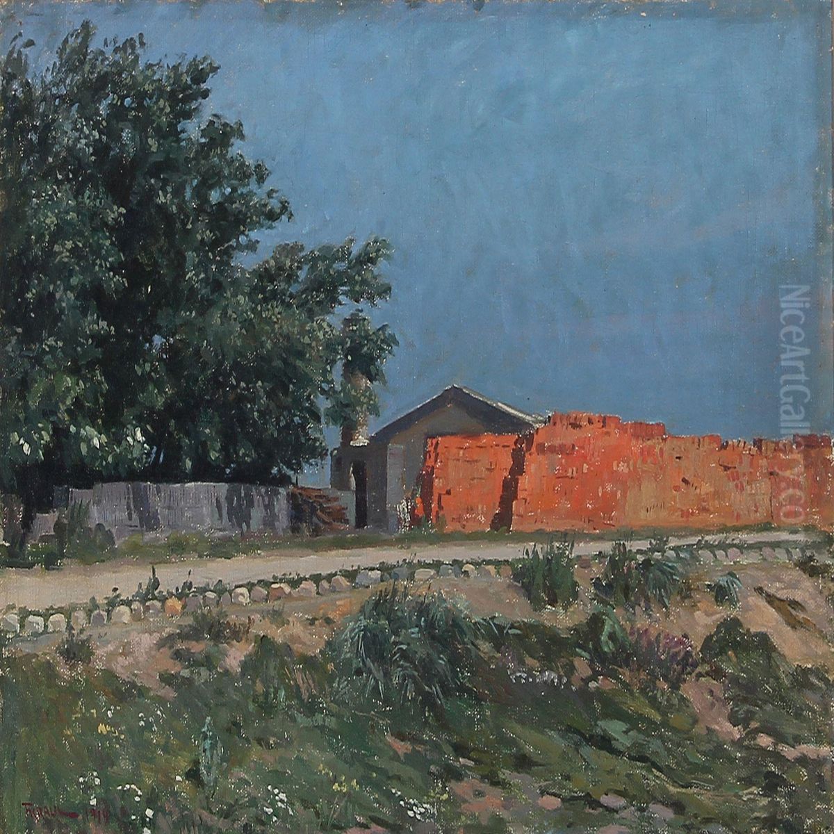 The Brickworks In Niva, Denmark Oil Painting by Fritz Kraul