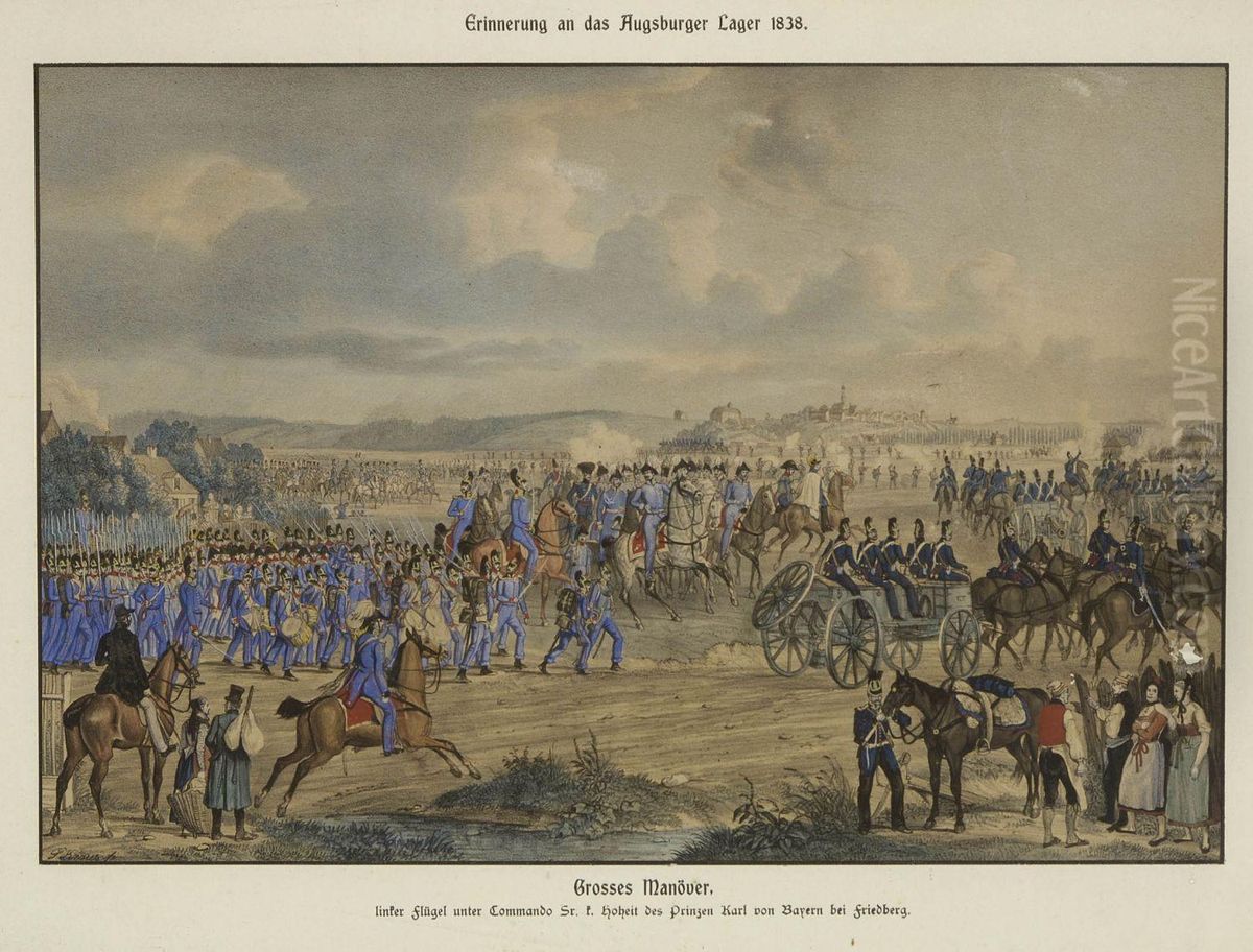 Grose Parade Auf Dem Marsfelde Oil Painting by Gustav Wilhelm Kraus