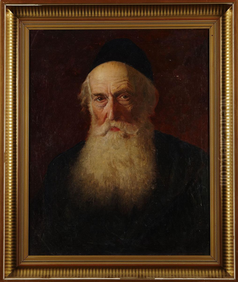 Mansportratt Signerad LazarKrestine Oil Painting by Lazar' Leibovich Krestin