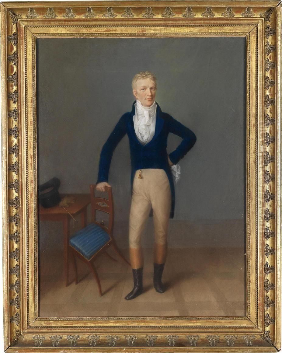 Bildnis Eines Blonden Herrn In Ganzer Figur In Reitkostum Oil Painting by Johann Lorenz Kreul