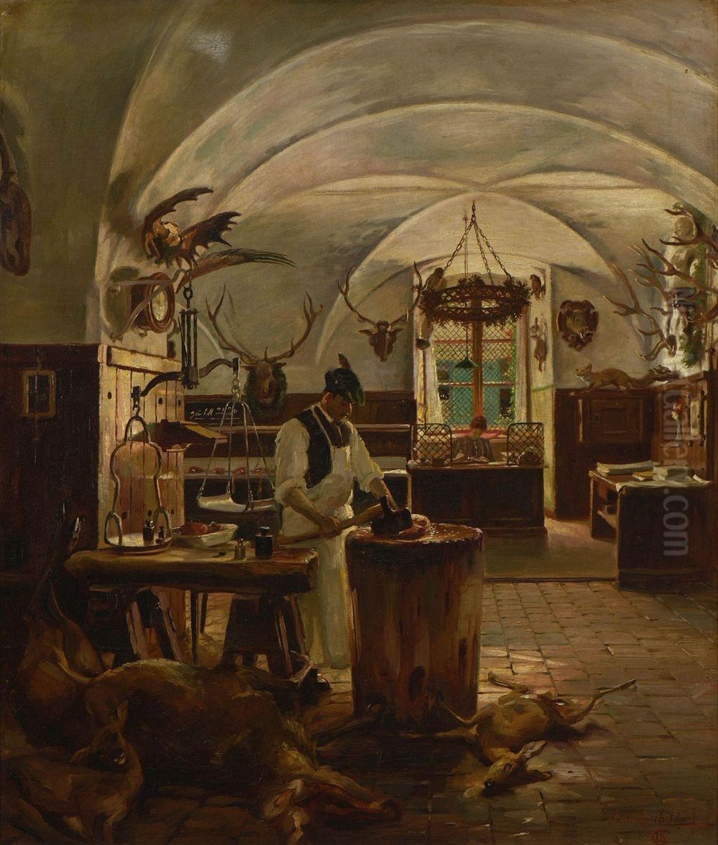 Im Zerwirkgewolbe. Oil Painting by Carl Kricheldorf