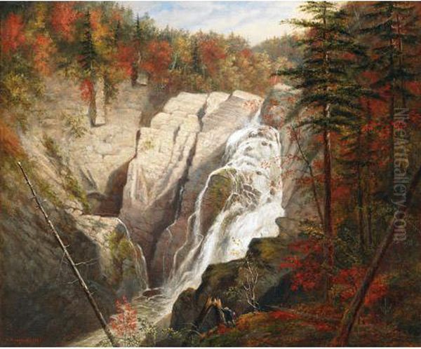 The St. Anne Falls Oil Painting by Cornelius David Krieghoff