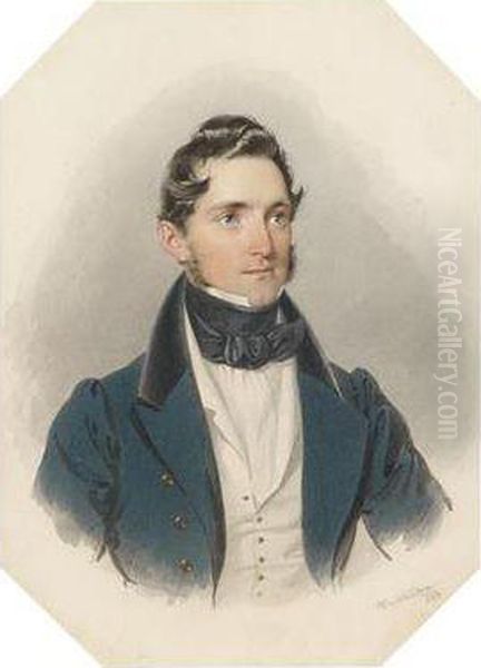 Bildnis Eines Herrn Oil Painting by Josef Nikolaus Kriehuber