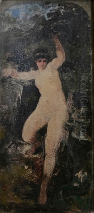 Nymf Oil Painting by Julius Johann Ferdinand Kronberg