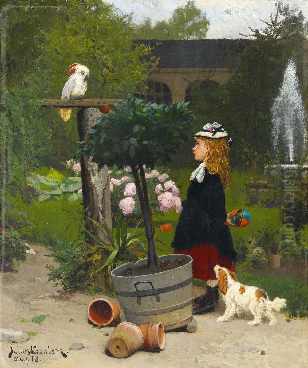 Der Neuespielkamerad Oil Painting by Julius Johann Ferdinand Kronberg