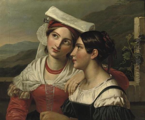 Sharing Thoughts Oil Painting by Cornelis Kruseman