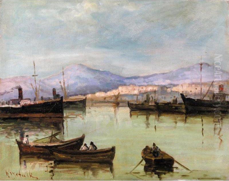 Pireaus Oil Painting by Andreas Krystallis