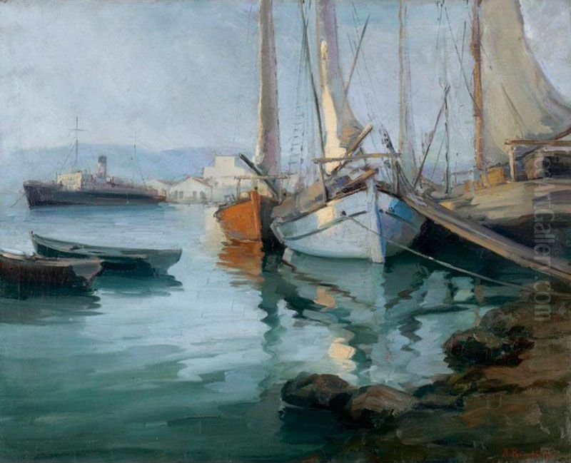 Pireaus Oil Painting by Andreas Krystallis