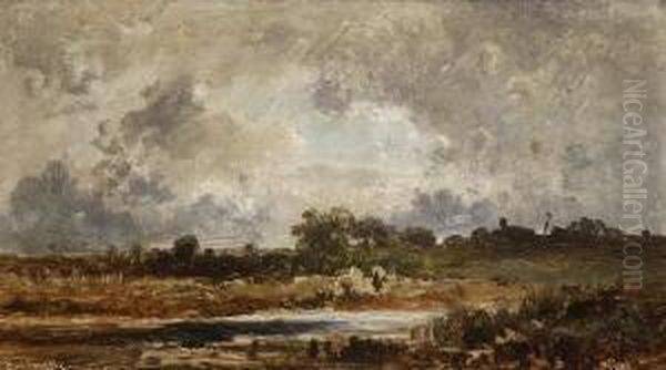 Weite Landschaft Mit Teich. Oil Painting by Karl Kubinsky