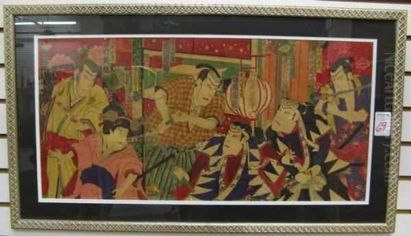 Color Woodc Oil Painting by Utagawa Kunimasa