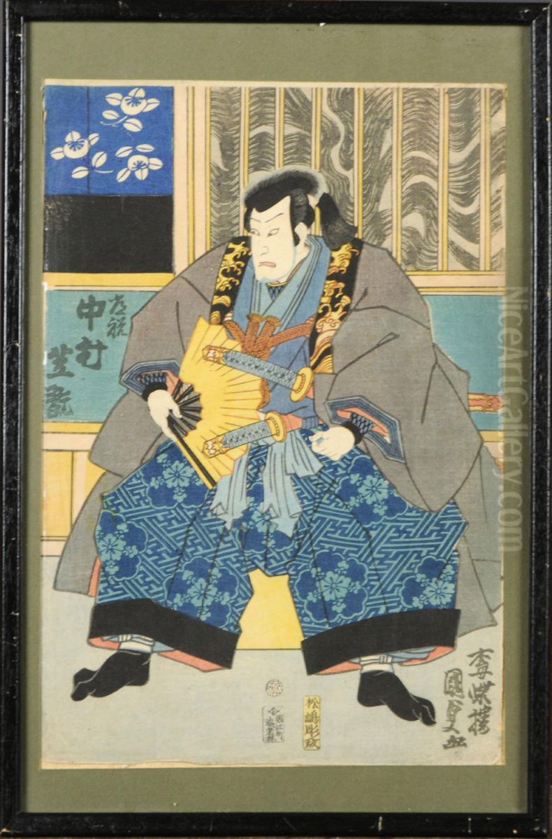 Samourai Oil Painting by Gototei Kunisada