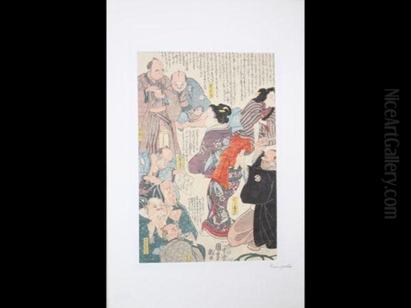 Estampe Satirique Oil Painting by Utagawa Kuniyoshi