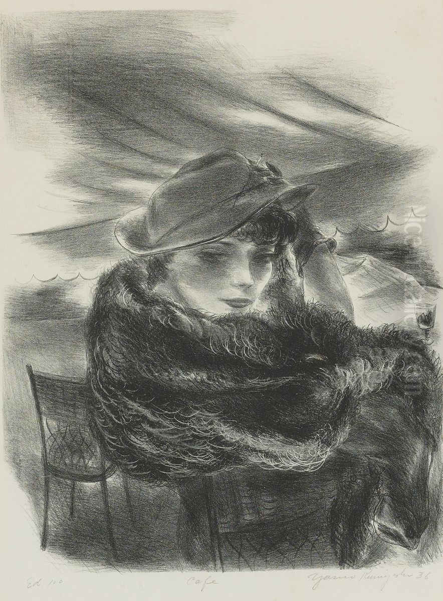 Cafe No. 2 Oil Painting by Yasuo Kuniyoshi