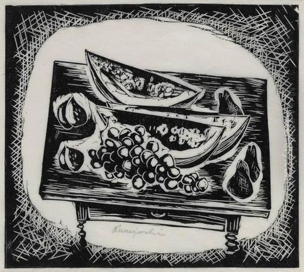 Still Life With Melons And Grapes Oil Painting by Yasuo Kuniyoshi