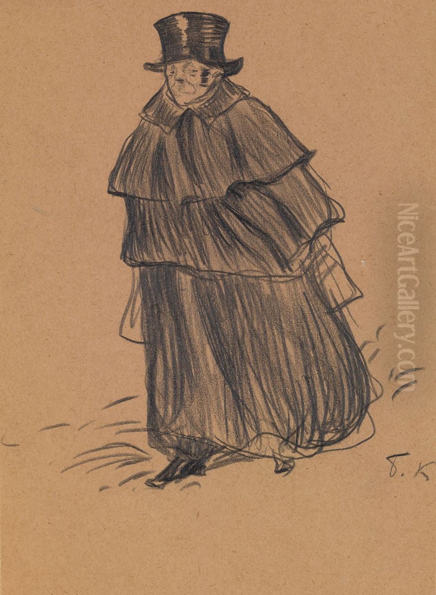 Man In A Cloak Oil Painting by Boris Kustodiev