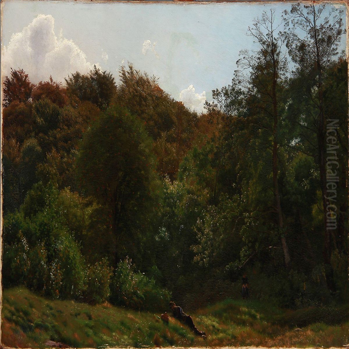 Picnic In A Forest Glade Oil Painting by Vilhelm Kyhn