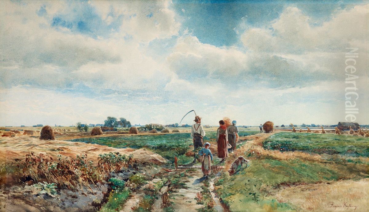 Harvest Time Oil Painting by Regina Kylberg-Bobeck