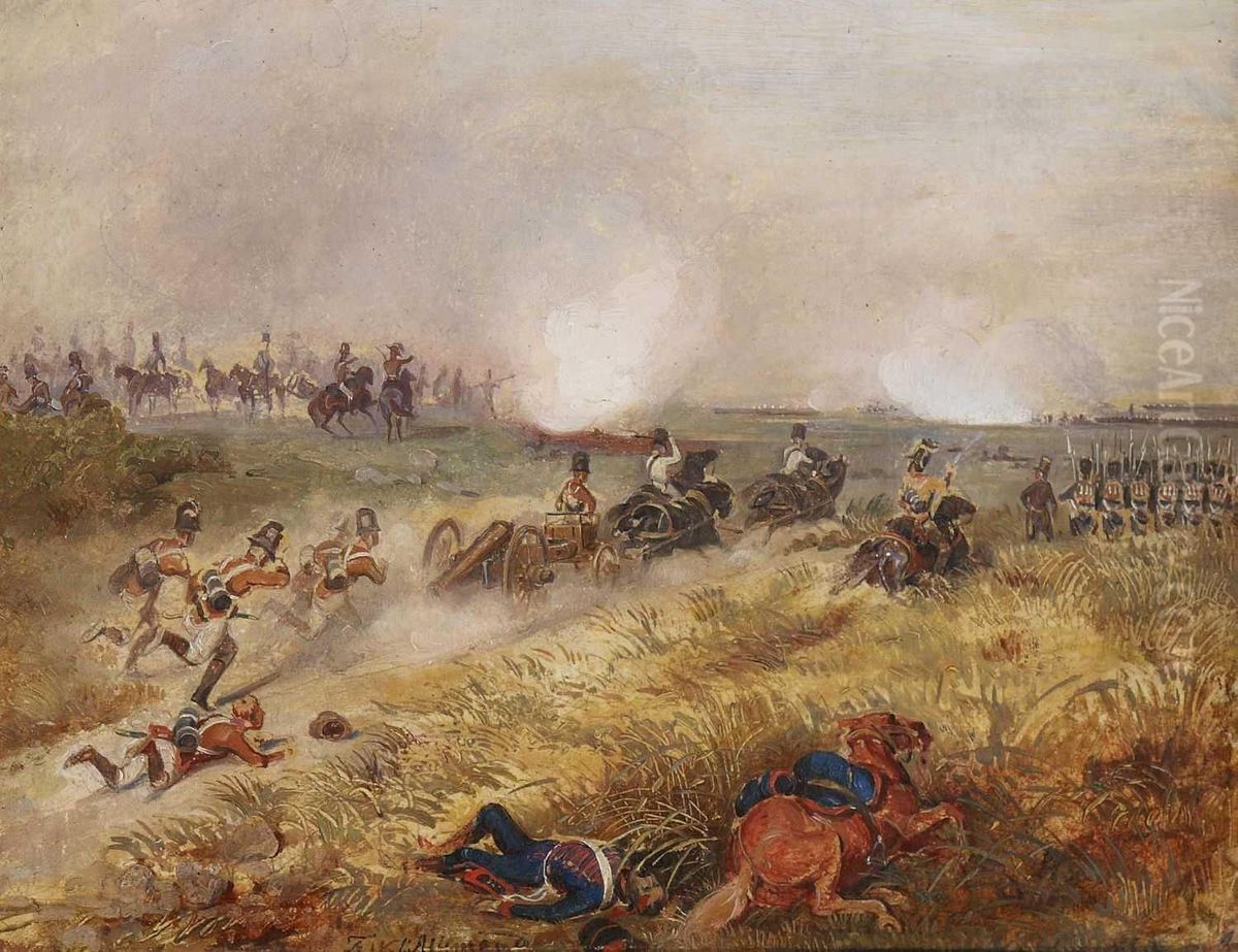 Schlachtenszene Oil Painting by Friedrich L'Allemand