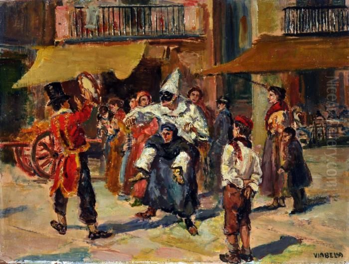 Festa Popolare Oil Painting by Vincenzo La Bella