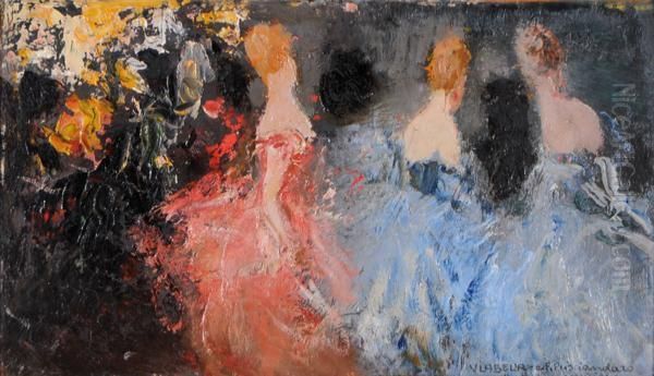 Donne In Abito Da Sera Oil Painting by Vincenzo La Bella