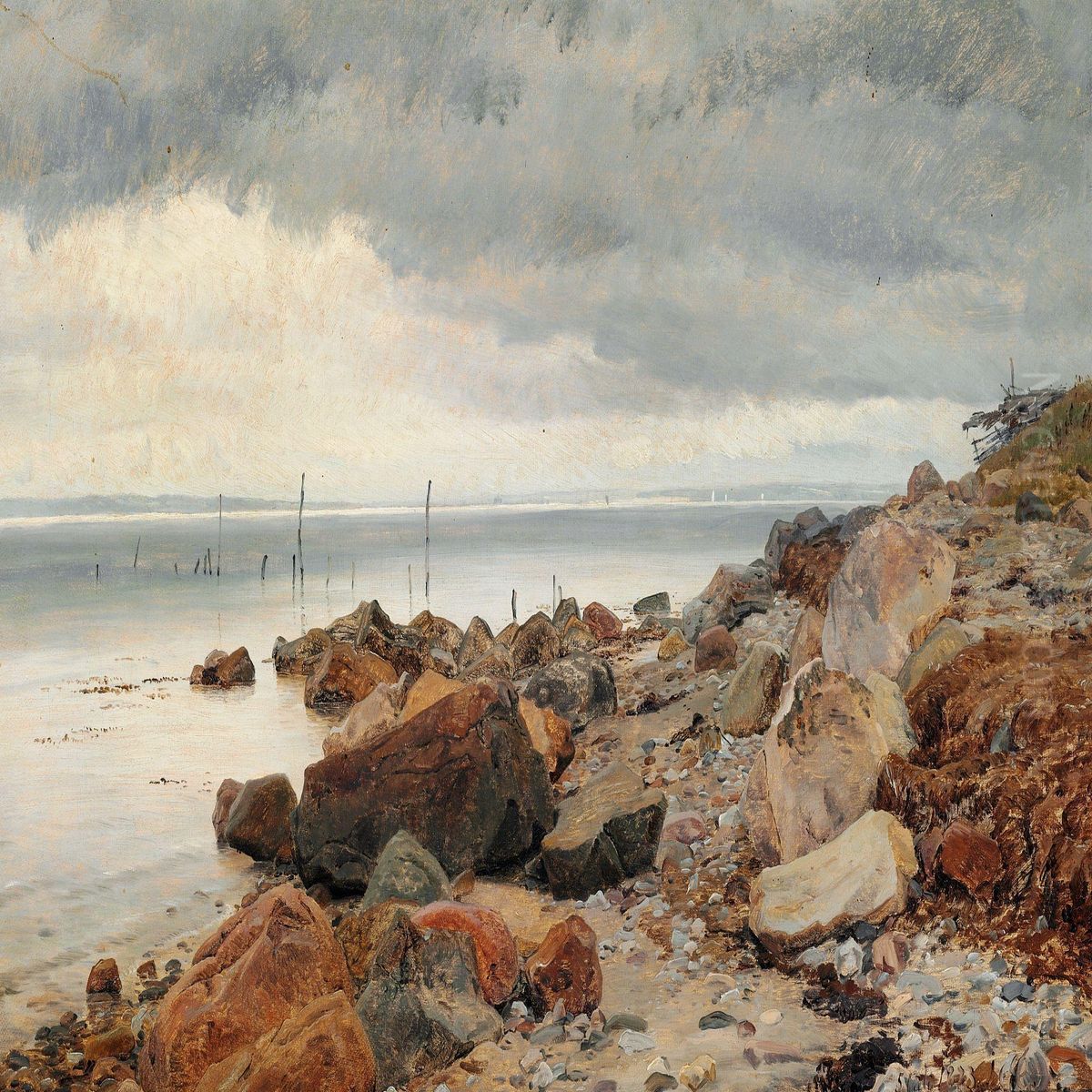 At The Seaside Oil Painting by Janus Andreas Bartholin La Cour