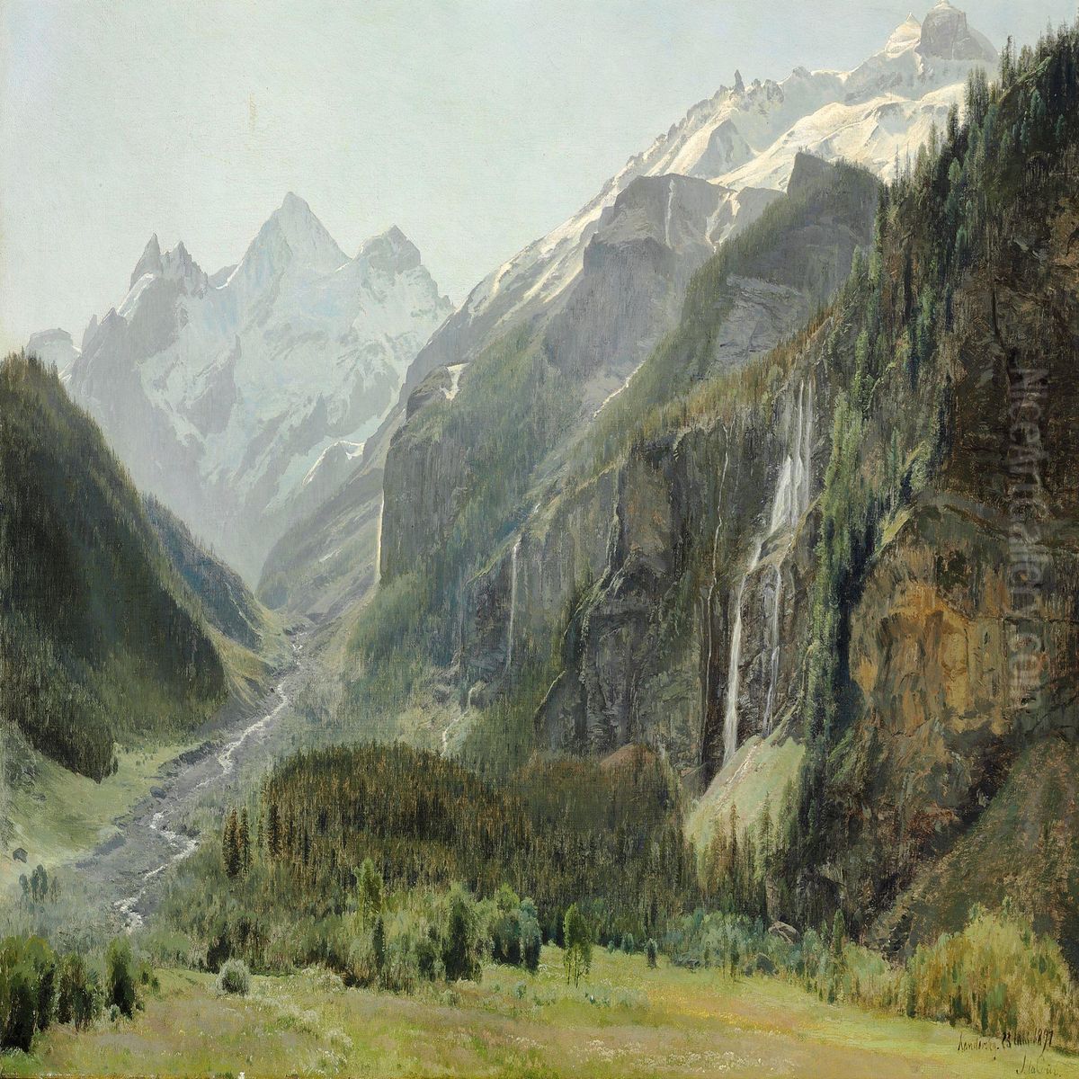 Parti Fra Kandersteg Oil Painting by Janus Andreas Bartholin La Cour