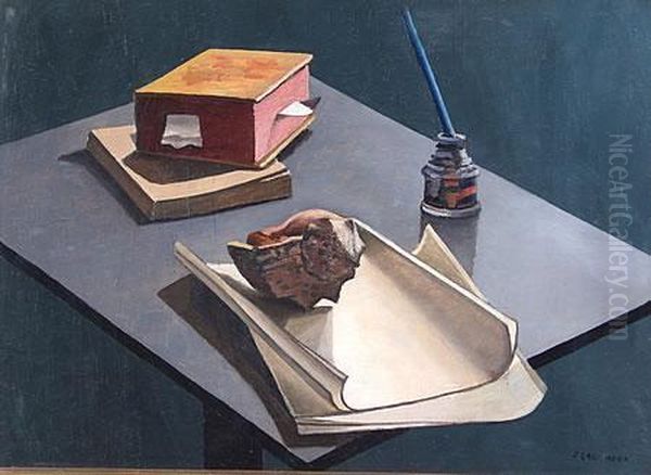 Naturaleza Muerta Con Caracola Oil Painting by Fortunato Lacamera