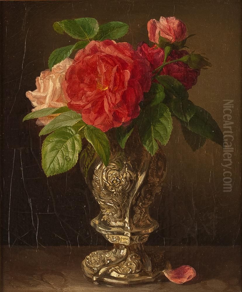 Blumenstillleben Oil Painting by Andreas Lach