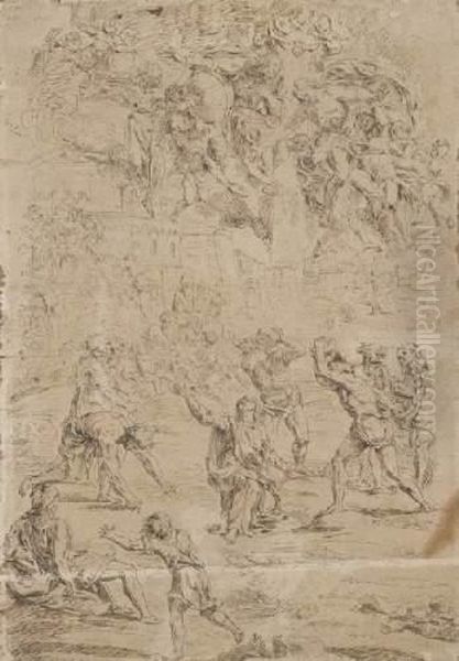 Le Martyr De Saint Etienne Oil Painting by Raymond Lafage