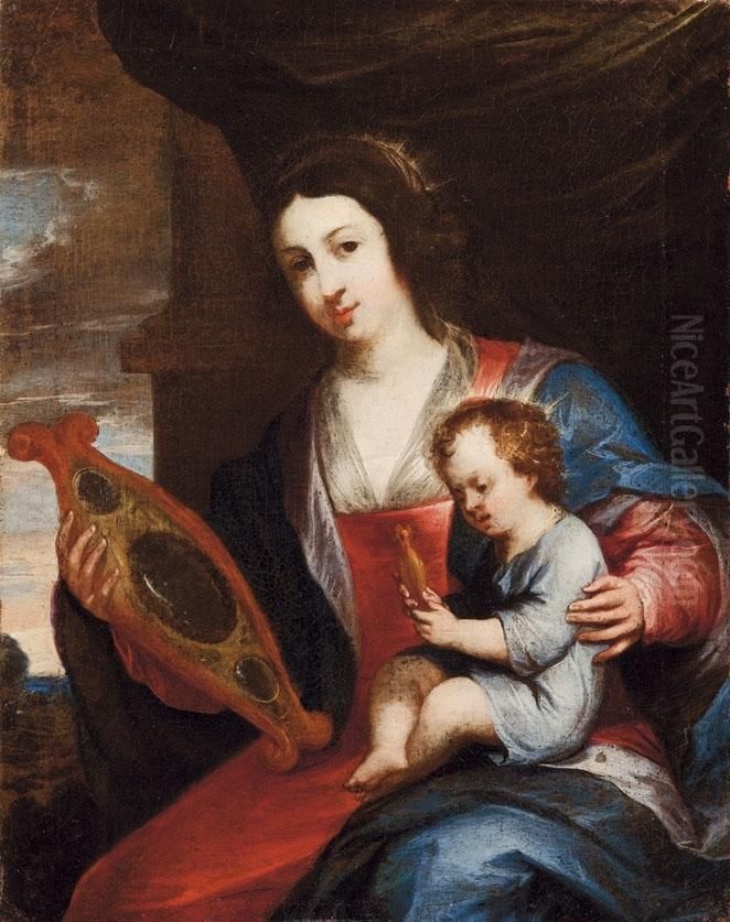 Madonna Col Bambino Oil Painting by Antonio Lagorio