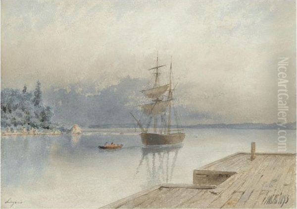 Entering The Port Oil Painting by Lef Feliksovich Lagorio