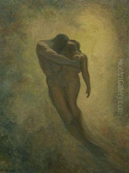 Embracing Couple Oil Painting by George Laidman