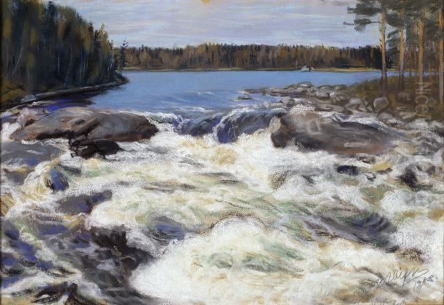 Vallinkoski Oil Painting by Ants Laikmaa