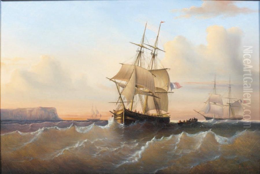 Marine Oil Painting by Adrien Laine
