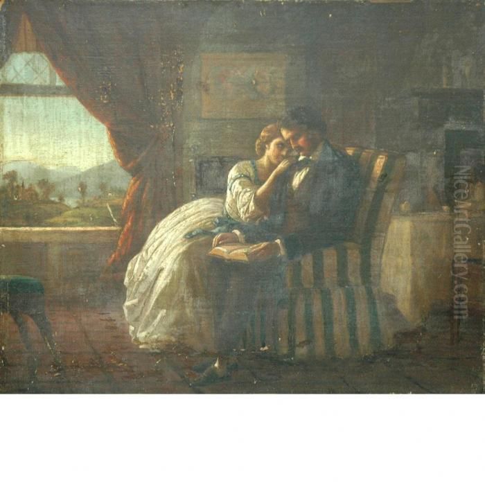 The Whisper Oil Painting by George Cochran Lambdin