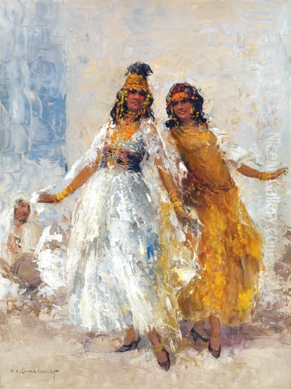 DanseusesOuled-nails Oil Painting by William Adolphe Lambrecht