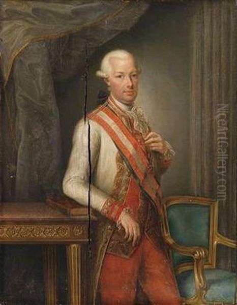 Portrait Of Emperor Leopold Ii Oil Painting by Johann Baptist the Elder Lampi